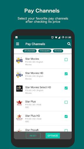 DTH Channel Selector: Optimize Channels & Bouquets स्क्रीनशॉट 1