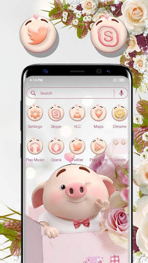 Cute Piggy Launcher Theme screenshot 4