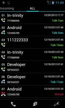 Slide Call-log Free screenshot 2