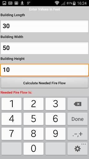 Needed fire Flow Calculator screenshot 2