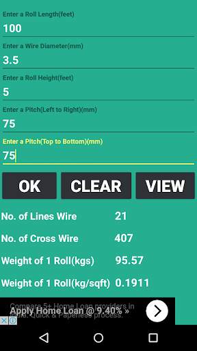 Weld Mesh Calculator 4 تصوير الشاشة