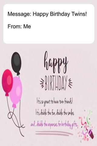 Happy Birthday Twins Card 2 تصوير الشاشة