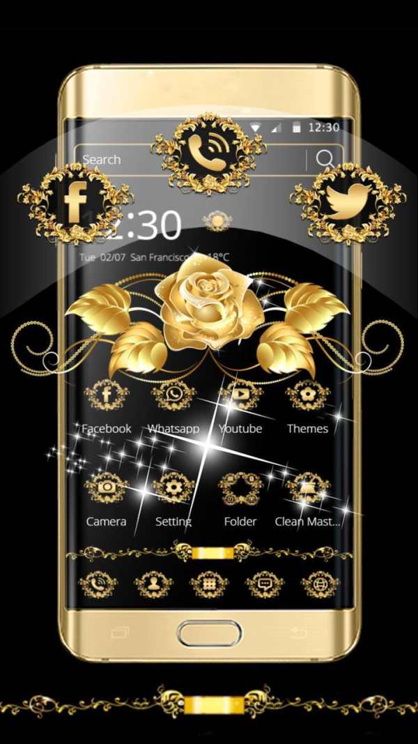 Gold Rose Theme Luxury Gold screenshot 1