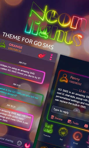 GO SMS PRO NEONLIGHT THEME screenshot 1