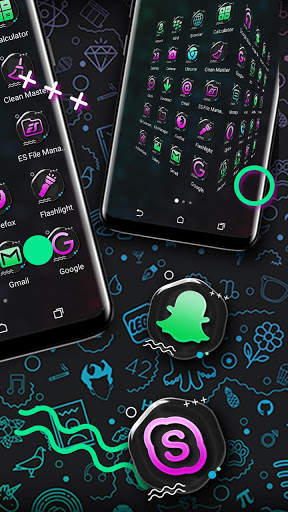 Neon Pattern Launcher Theme screenshot 3