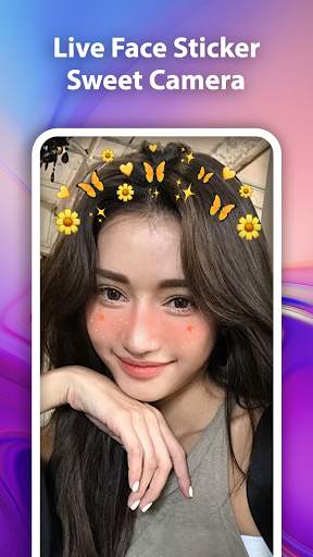 Live Face Sticker Sweet Camera screenshot 3