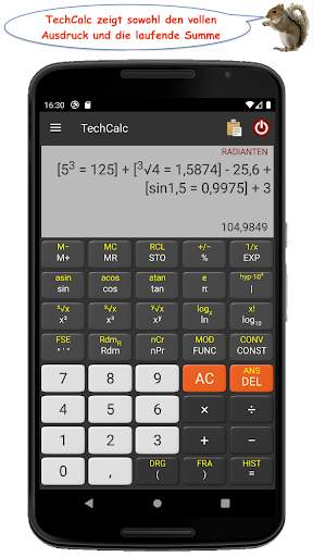 TechCalc Taschenrechner screenshot 1