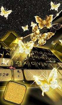 Golden Flower Butterfly Keyboard Theme screenshot 3