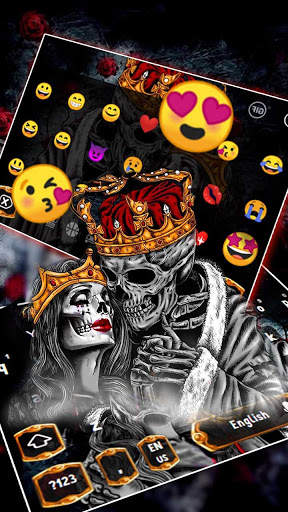 Gold skull King & Queen Keyboard Theme screenshot 3