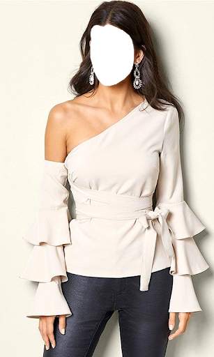 Women Crop Shoulder Photo Maker 13 تصوير الشاشة