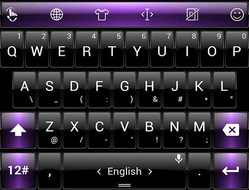 Keyboard Theme Dusk Black Purple स्क्रीनशॉट 8