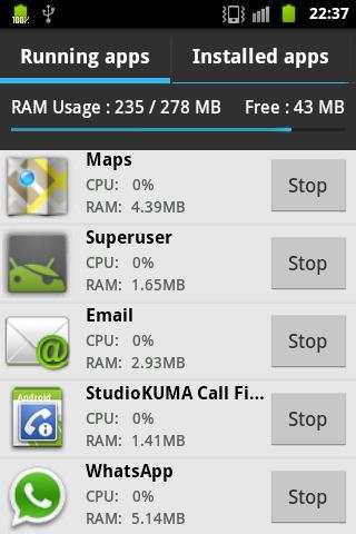 Droid Task Manager 1 تصوير الشاشة