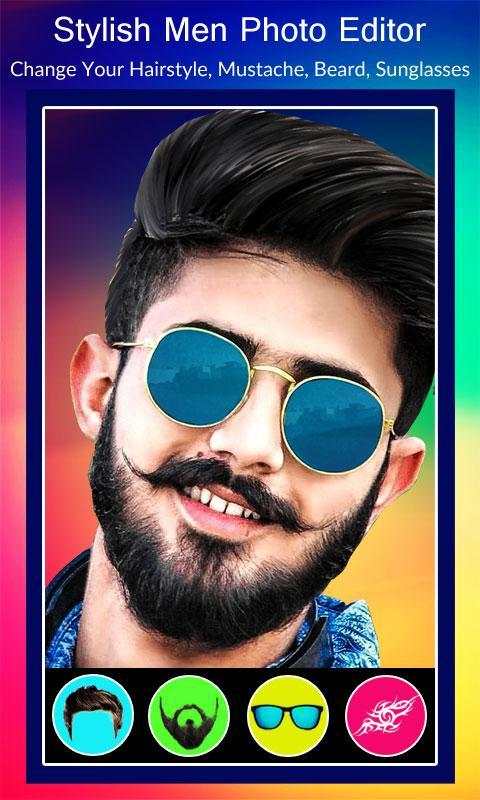 Stylish Men Photo Editor : Hairstyle, Sunglasses screenshot 1