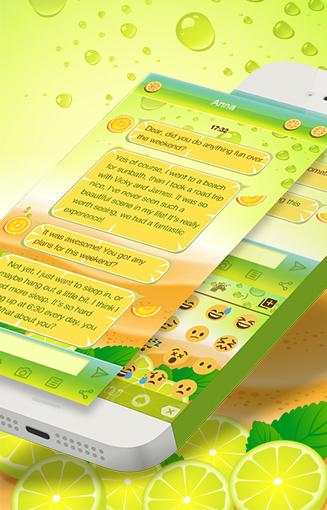 Lemon Emoji Keyboard Theme screenshot 5