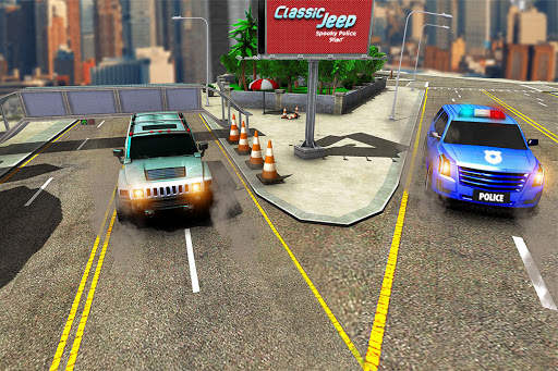 Simulator Parking Spooky Jeep Polis Baru Permainan screenshot 5