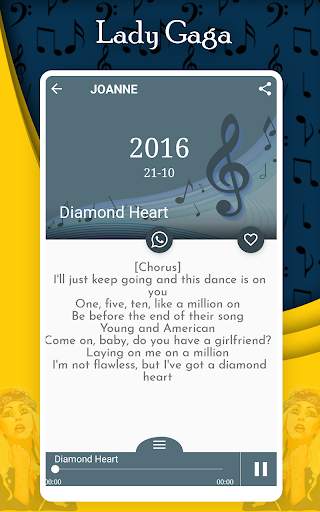 Music Player - Lady Gaga All Songs Lyrics screenshot 3