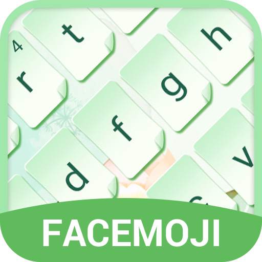 Spring Flower Blue Emoji Keyboard Theme🌺 v1.0