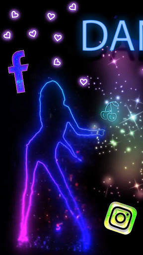 Neon, Dance, Girl Themes, Live Wallpaper screenshot 1
