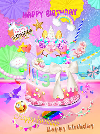 Unicorn Birthday Cake - Happy Birthday 2 تصوير الشاشة