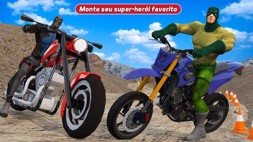 BICICLETA CORRIDA 3D - SUPER HERÓI JOGOS 2018 screenshot 1
