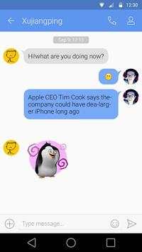 GO SMS PRO PENGUINS STICKER 3 تصوير الشاشة