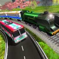 Mercedes Bus vs Train Racing: Bullet Train Race