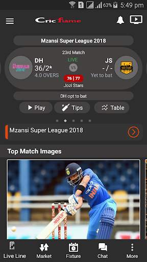 Cricflame  Cricket Live Line screenshot 1