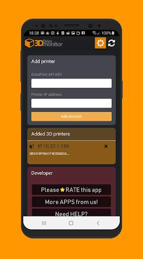 3D Print Monitor - OctoPrint & Webcam support 3 تصوير الشاشة