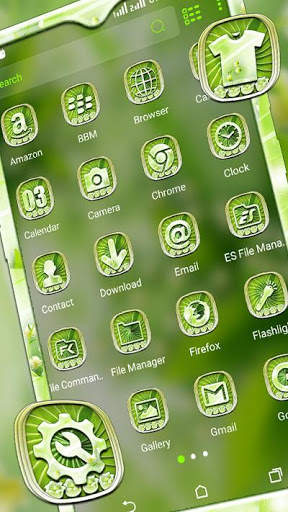 Green Floral Launcher Theme screenshot 2