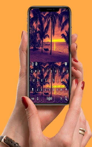 Sunset Beach With Palm keyboard screenshot 2
