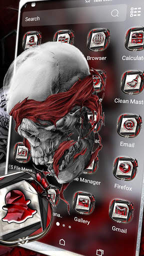 Skull Red Butterfly Theme Launcher screenshot 2