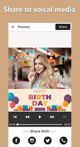 Birthday Song Video Maker screenshot 6