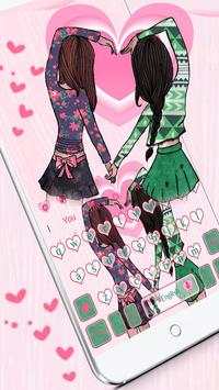 Best friends Girl BFF Keyboard Theme screenshot 1