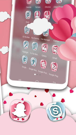 Pink Heart Love Launcher Theme screenshot 3