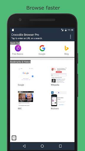 Crocodile Browser: Browse Faster screenshot 1