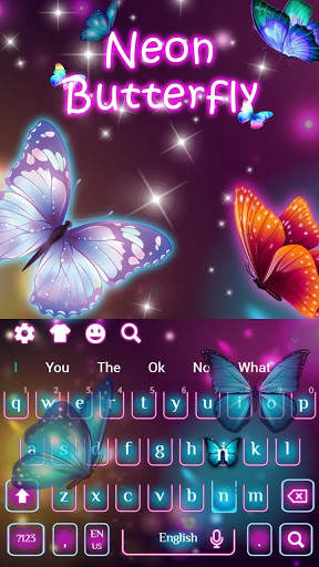Neon Butterfly Keyboard Theme screenshot 2