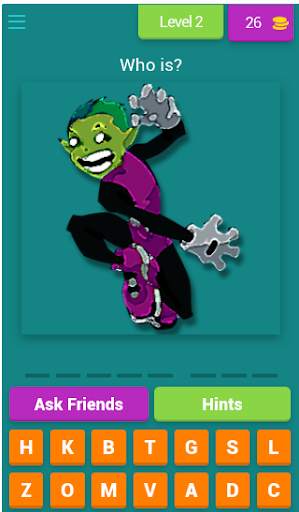Teen Titans quiz game screenshot 3