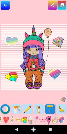 Unicorn Coloring Pages Game for kids glitter screenshot 3