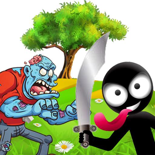 Stickman fights vs zombies: escape icon