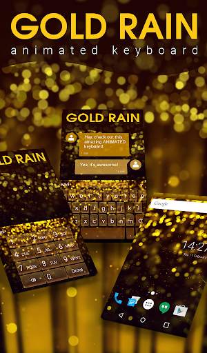 Gold Rain Animated Keyboard screenshot 1