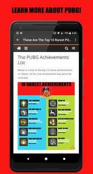 Guide For PUBG Mobile - Stats, Tips, Merch & More screenshot 1