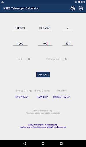 KSEB Telescopic bill calculator screenshot 11