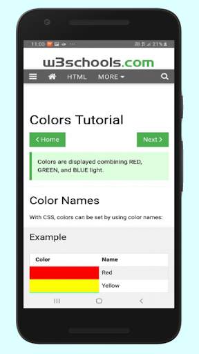 W3 Online Mobile tutorials screenshot 5