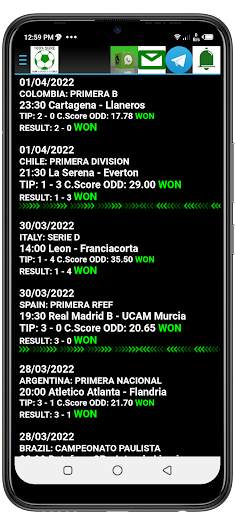 Daily Bet Correct Scores 100% screenshot 2
