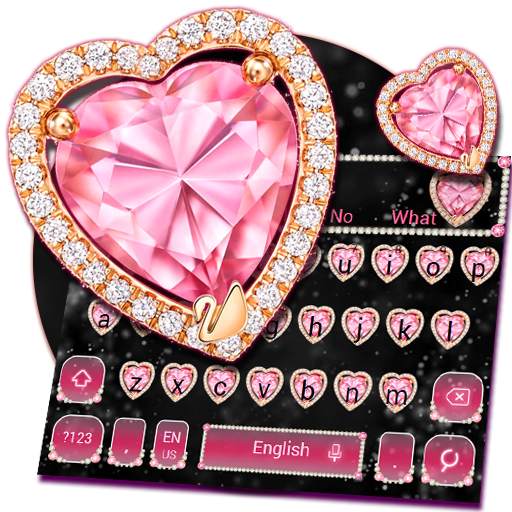 Pink Heart Diamond Keyboard Theme 10001004