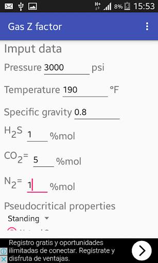 Gas Z factor screenshot 2