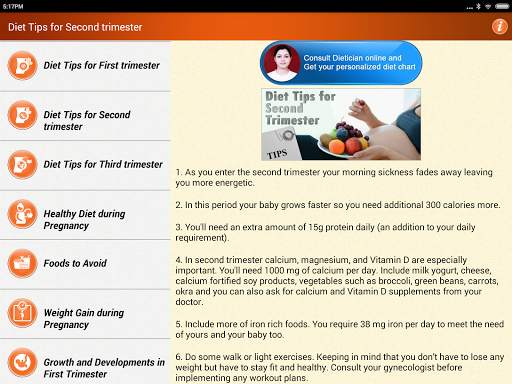 Pregnancy Tips Diet Nutrition screenshot 1