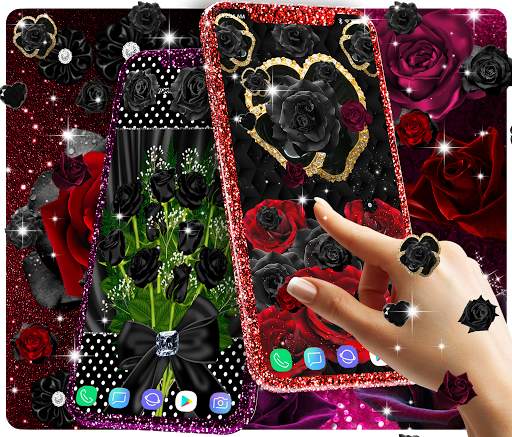 Black rose live wallpaper screenshot 1