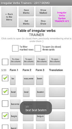 Irregular Verbs screenshot 2