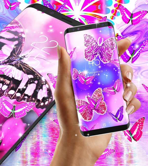 Pink butterfly live wallpaper screenshot 5